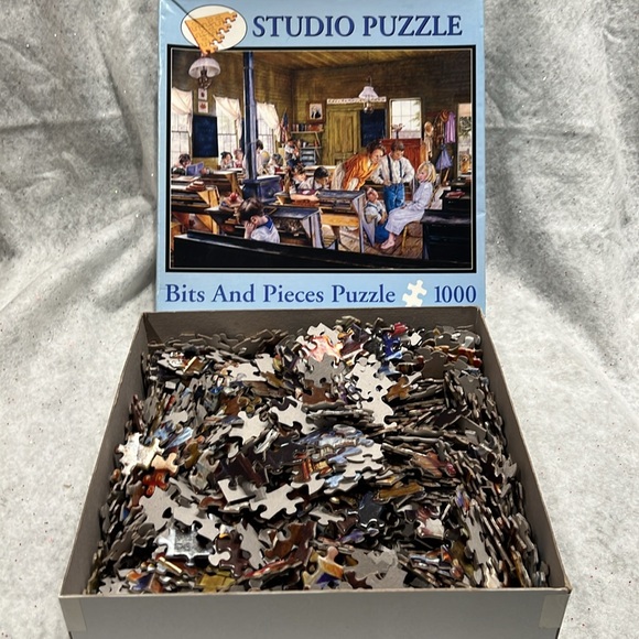 ⚫️2/$12⚫️ BITS AND PIECES Studio Puzzle Jigsaw Puzzle 1000 pc school room - Picture 3 of 3